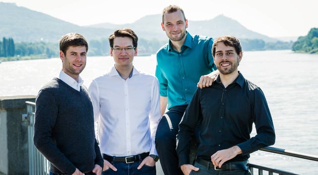 Photo of the Skymatic founding team including Tobias Hagemann