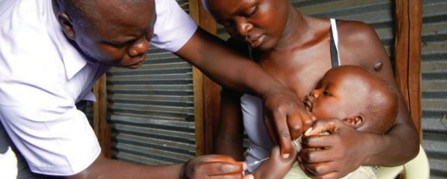 Photo vaccine being administered in Africa