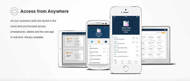 Screenshot of the CamCard Website