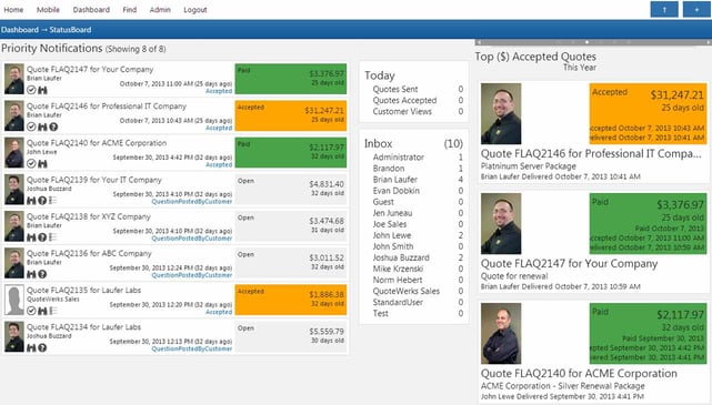 Screenshot from QuoteValet Screenshot from QuoteValet