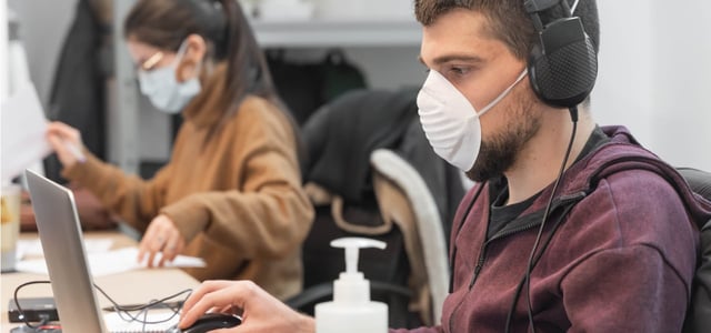 Employees Wearing Masks at Work