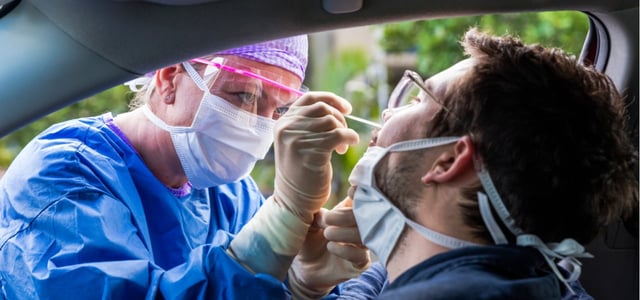 Photo of a Man Getting Tested for Coronavirus