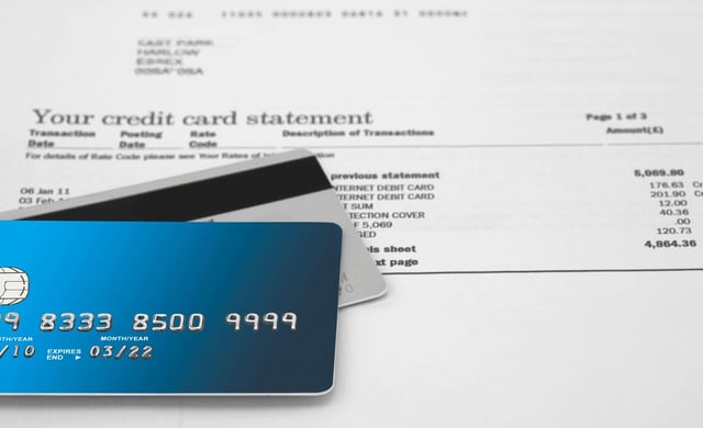 Photo of a credit card statement 