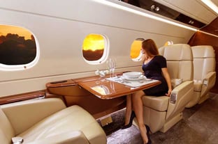Woman Flying First Class Photo Woman Flying First Class Photo