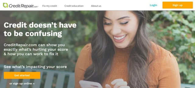 Screenshot of the CreditRepair.com Website