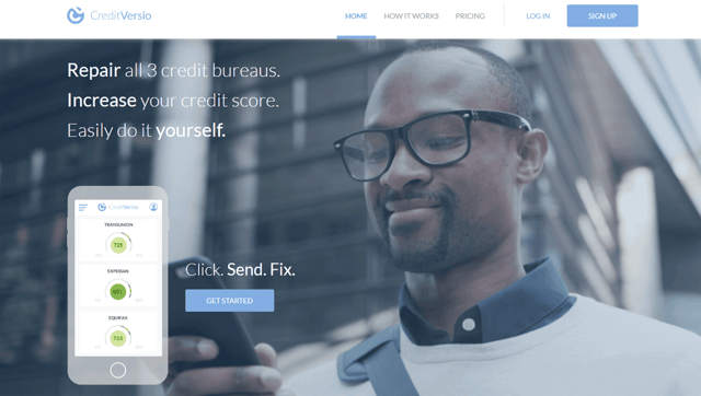 Screenshot of the CreditVersio Website Screenshot of the CreditVersio Website