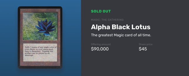 Screenshot of Alpha Black Lotus card from Magic: The Gathering