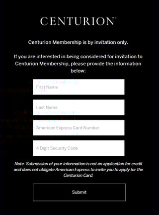 Centurion Request Form