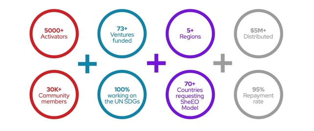 Screenshot of SheEO statistics