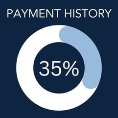 Payment history 35 percent graphic Payment history 35 percent graphic
