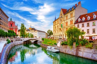 Ljubjlana City and River Photo