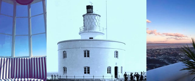 Collage of West Usk Lighthouse photos