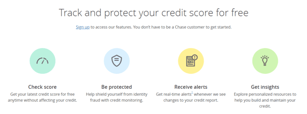 Screenshot of Chase Credit Journey Homepage