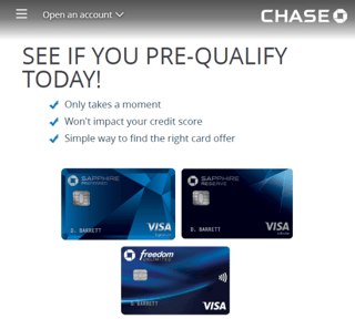 Chase's Prequalify Page