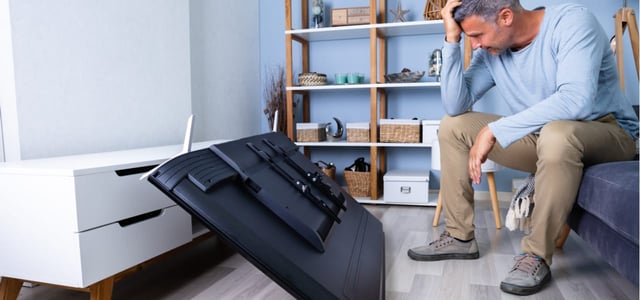 Photo of a TV fallen off a stand