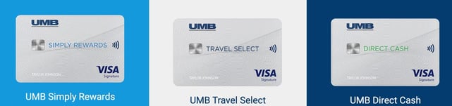 Screenshot of UMB Bank cards