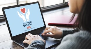 Woman Donating Online Woman Donating Online