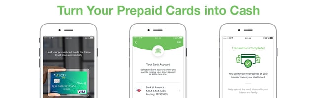Screenshot of Prepaid2Cash process