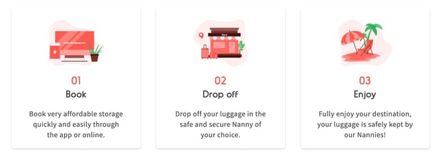 Screenshot from Nannybag website