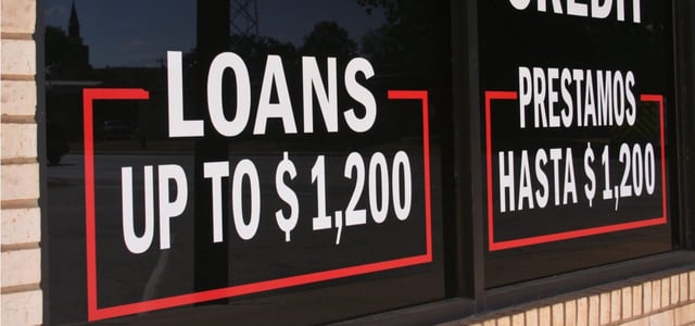 Loan Signage in a Window Loan Signage in a Window