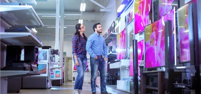 Couple Shopping For a New TV