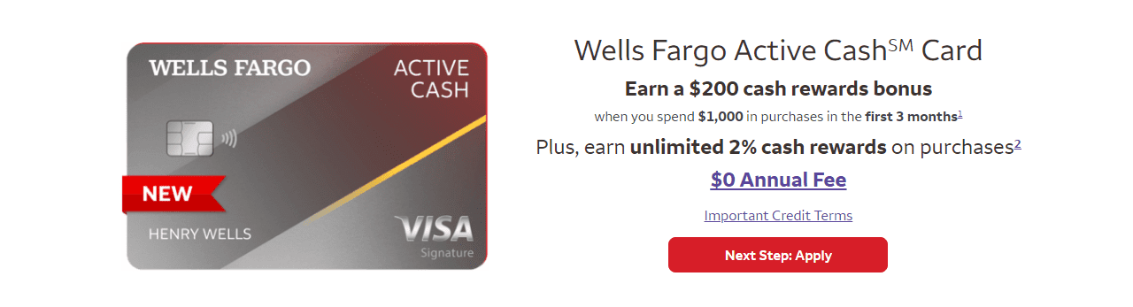Screenshot from the Wells Fargo website.
