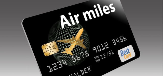 Stock photo of an air miles card.