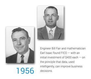 Photos of Bill Fair and Earl Isaac, founders of FICO. Photos of Bill Fair and Earl Isaac, founders of FICO.
