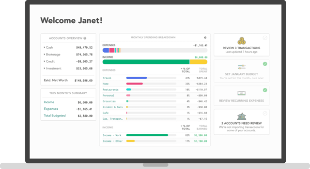 Photo of the Lunch Money app on desktop.