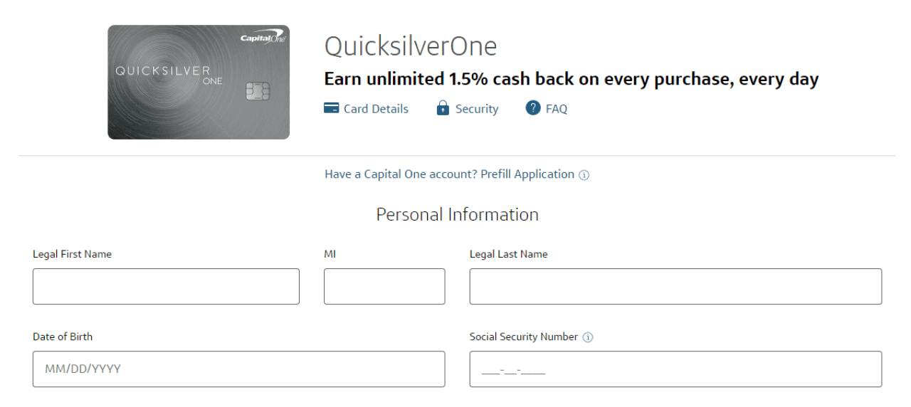 Screenshot of the QuicksilverOne application.