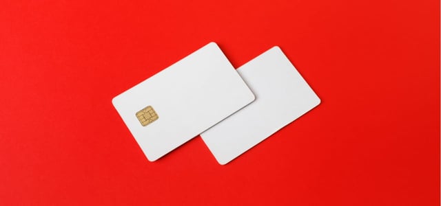 Photo of two credit cards. Photo of two credit cards.