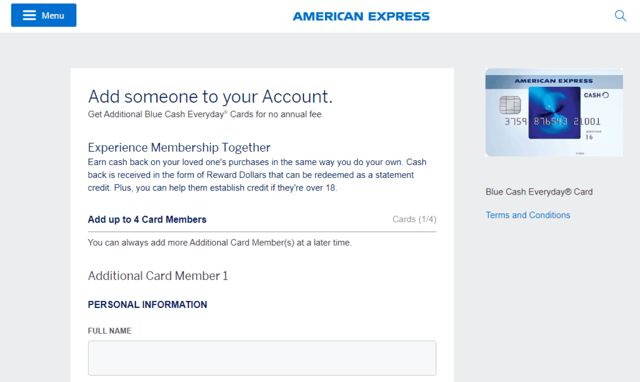 American Express Add Authorized Users