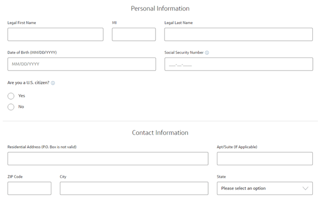 Capital One Credit Application