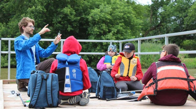 Photo of Water Rangers coordinator educating children