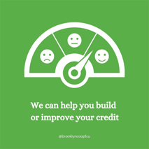 Image of Brooklyn Coop graphic saying it can improve credit scores