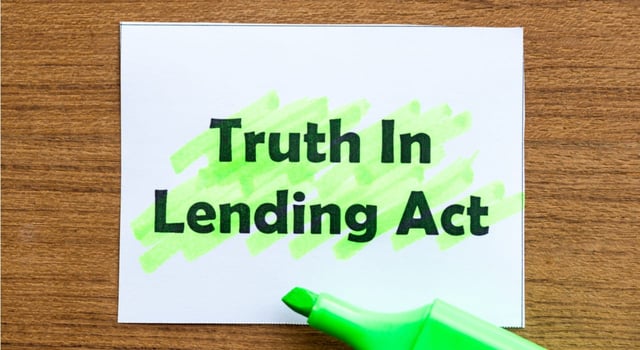 Truth In Lending Act Truth In Lending Act