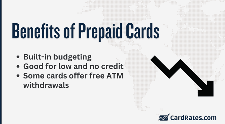 Drawbacks of a prepaid card with a downward arrow icon Drawbacks of a prepaid card with a downward arrow icon