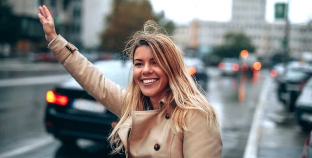 Woman Hailing a Cab