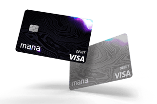 Image of both of Mana's debit card products.