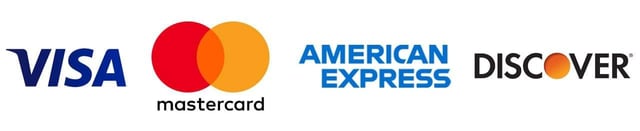 Image of Visa, Mastercard, American Express, and Discover logos