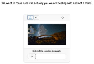 Screenshot of DataDome's CAPTCHA product
