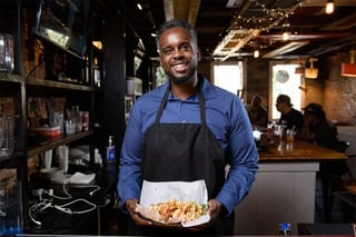 Photo of Jeff Miskiri, owner of Po Boy Jim Bar & Grill in Washington, D.C.