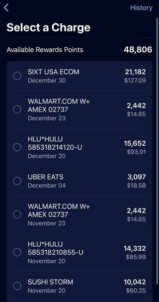 Screenshot of Amex Membership Rewards Screenshot of Amex Membership Rewards
