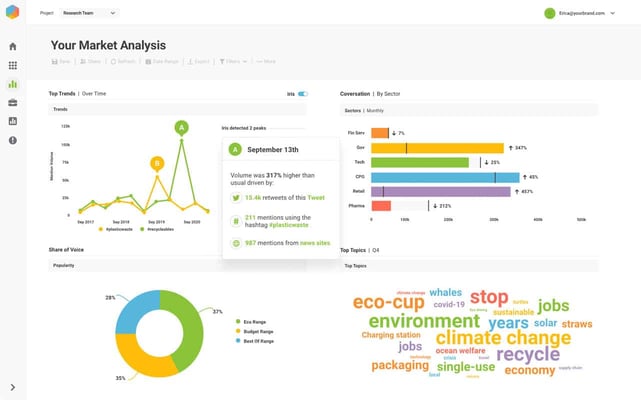 Brandwatch Market Analysis Screenshot