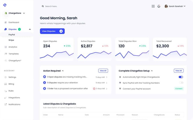 Graphic of Chargeflow dashboard