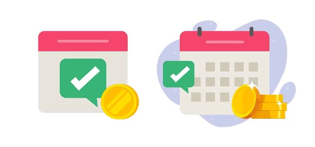 Pay utility bill payment date scheduled as recurring fee icon, monthly autopay image