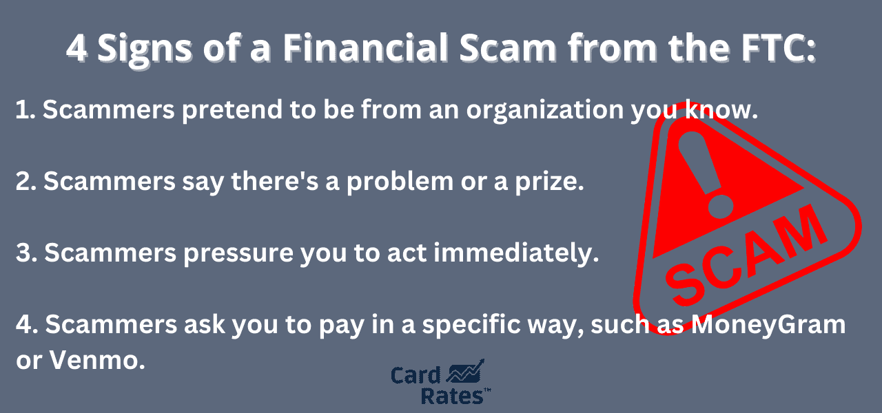 Signs of a Financial Scam Graphic