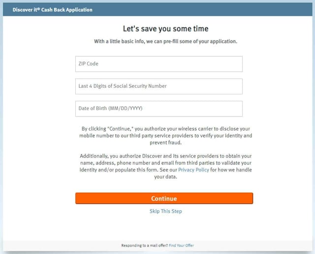 Screenshot of the Discover Application Screenshot of the Discover Application