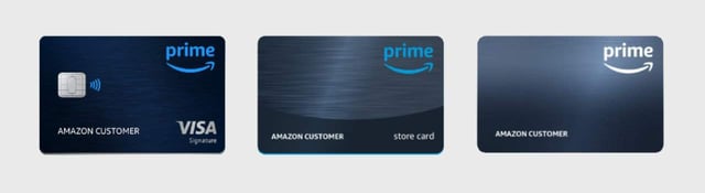 Trio of Amazon credit cards Trio of Amazon credit cards
