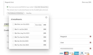 Graphic of Regpack installment payments